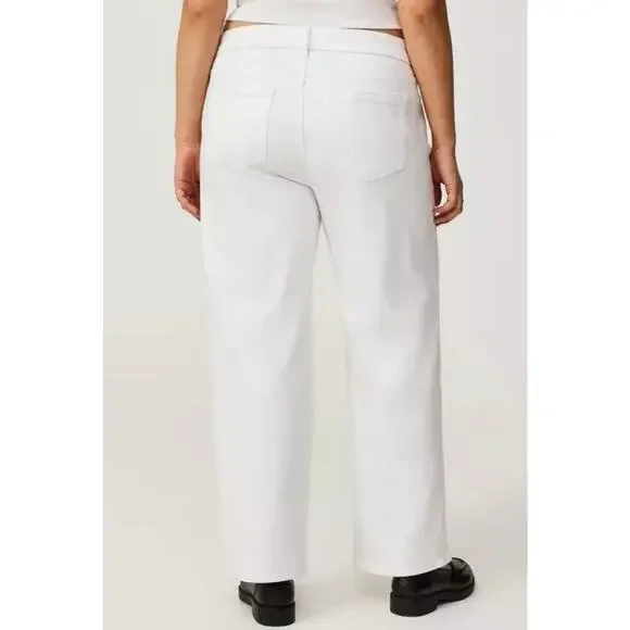 Torrid Cotton White Perfect Wide Leg Vintage Stretch Mid Rise Jeans Size 10T - Picture 4 of 13